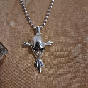 925 Winged Skull Sterling Silver Handcrafted Artisan Pendant